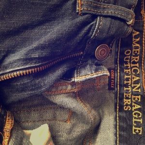 AEO core flex dark wash jeans